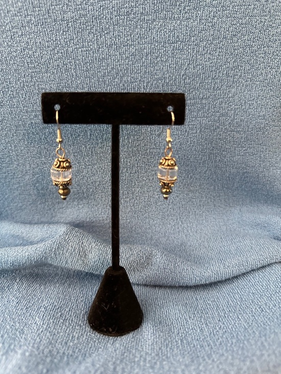 Jewelry - Clear Glass and Silver Drop Earrings - Women Jewelry